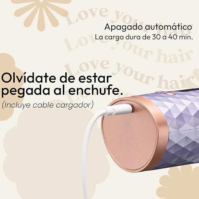 Rizador de cabello inalámbrico automático portátil